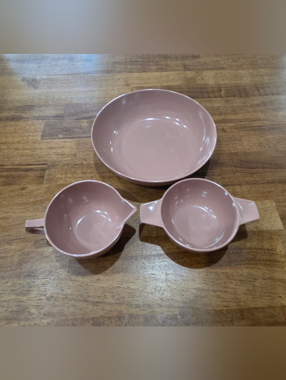 Melmac Duraware Bowl, Creamer, And Sugar Bowl